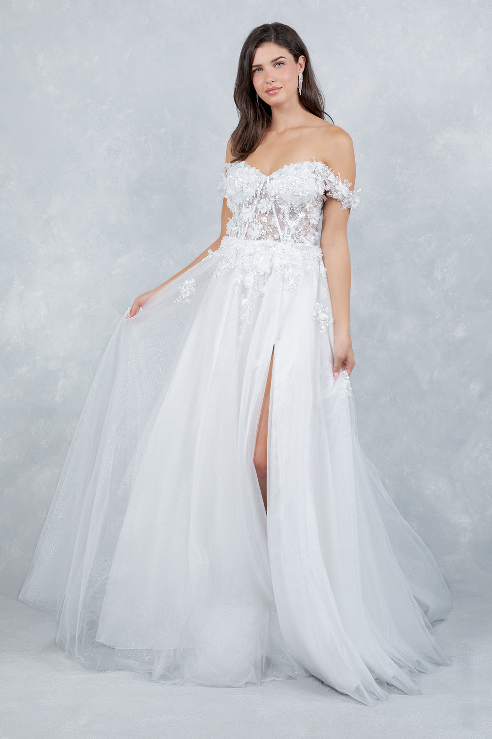 Off Shoulder A-line Gown by Cinderella Couture 8403J