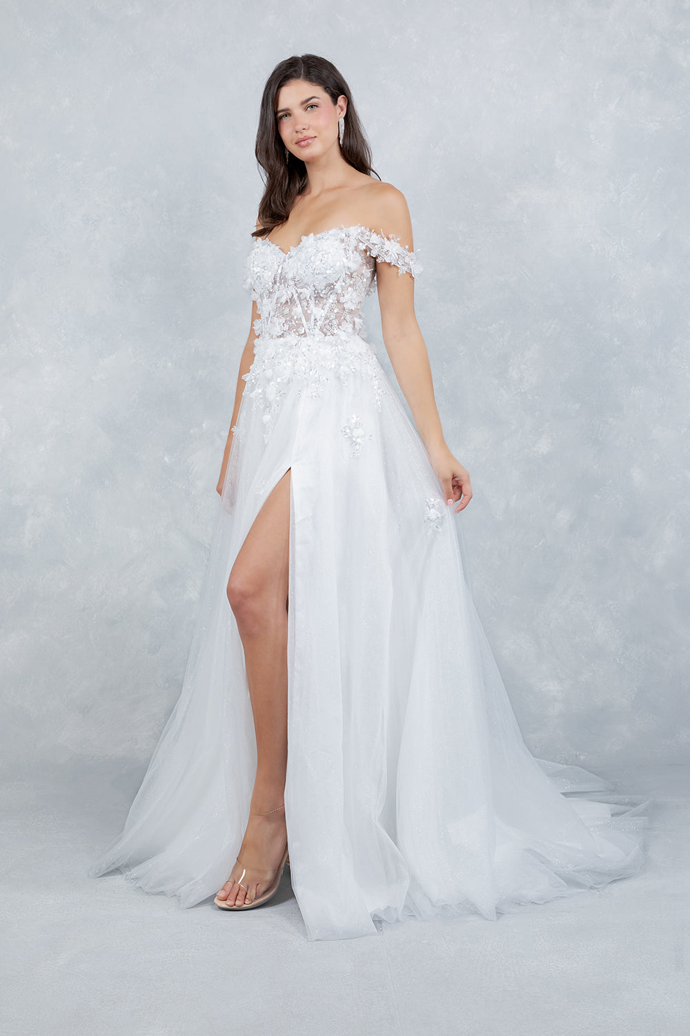 Off Shoulder A-line Gown by Cinderella Couture 8403J