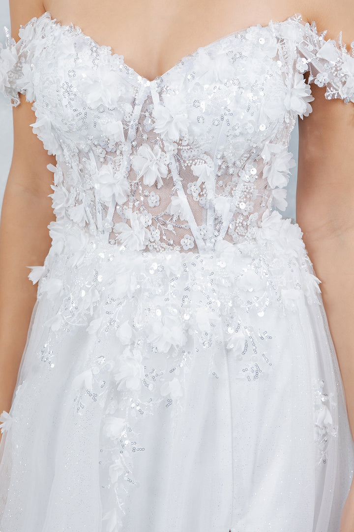 Off Shoulder A-line Gown by Cinderella Couture 8403J