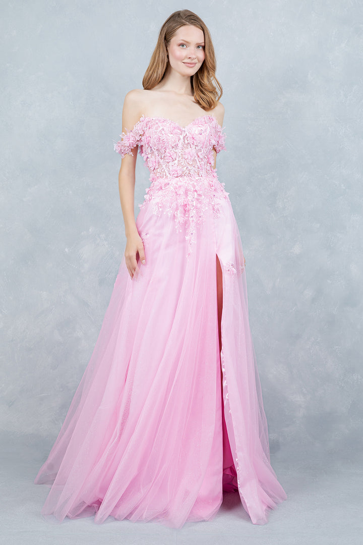 Off Shoulder A-line Gown by Cinderella Couture 8403J