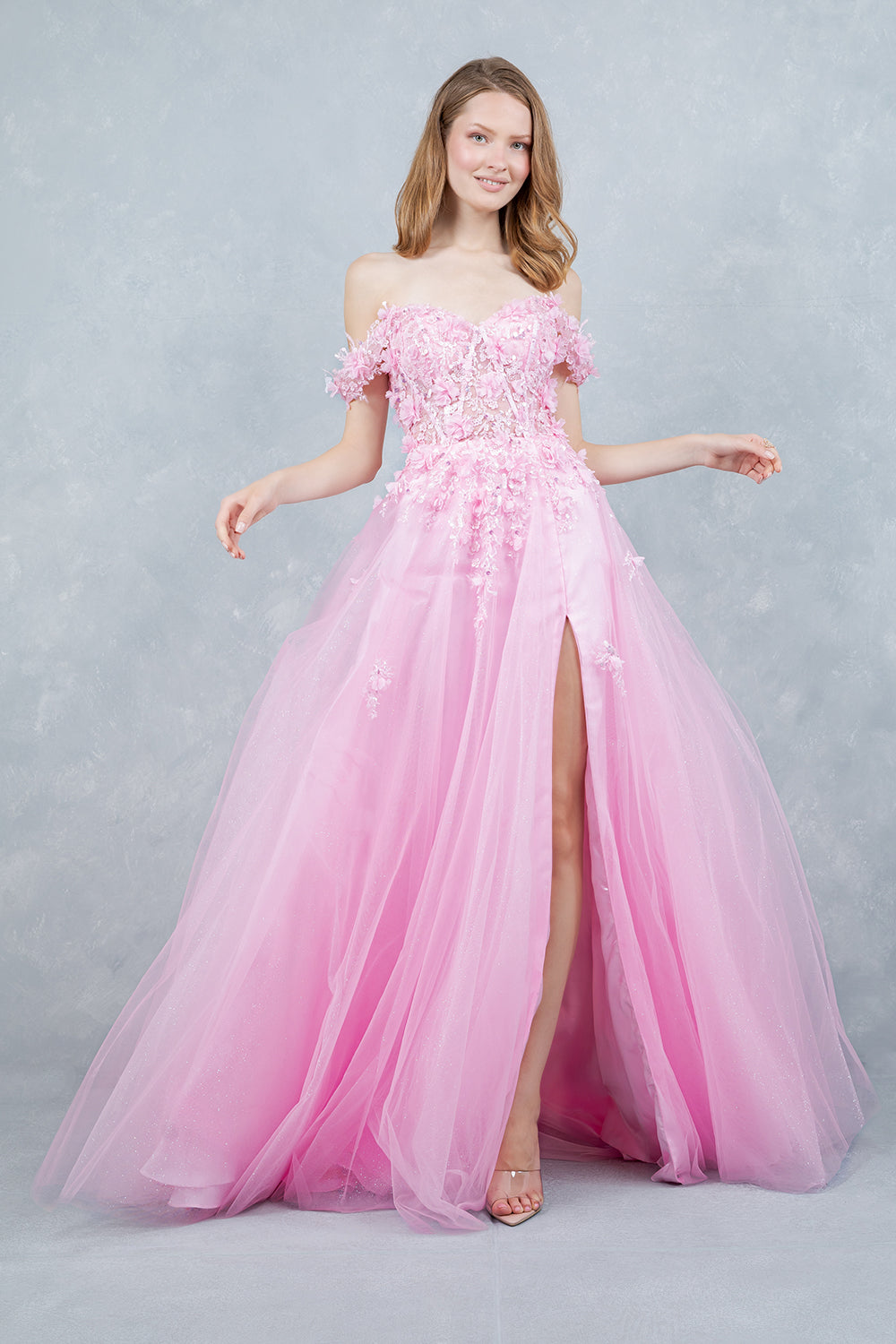 Off Shoulder A-line Gown by Cinderella Couture 8403J