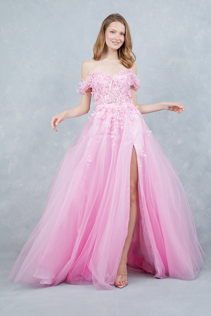 Off Shoulder A-line Gown by Cinderella Couture 8403J