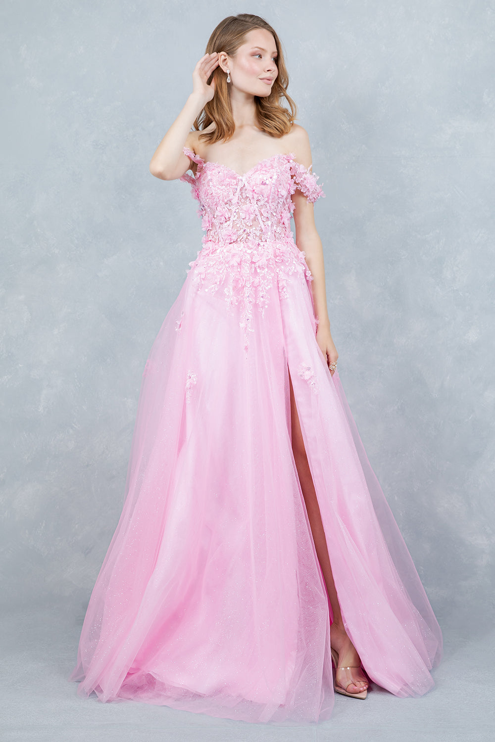 Off Shoulder A-line Gown by Cinderella Couture 8403J