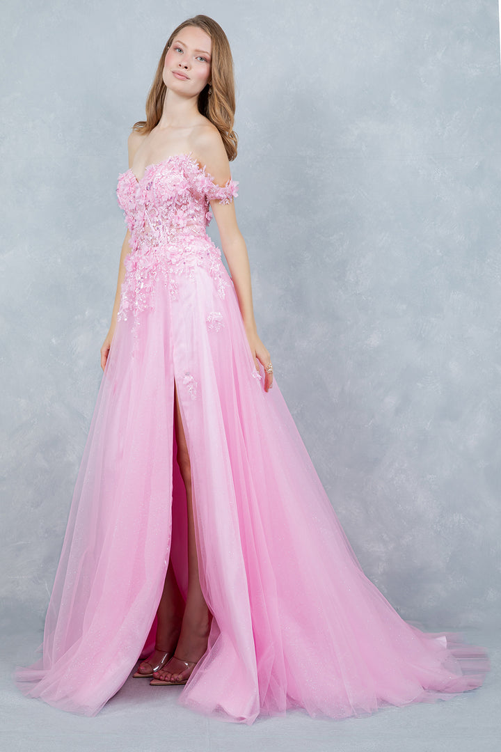 Off Shoulder A-line Gown by Cinderella Couture 8403J