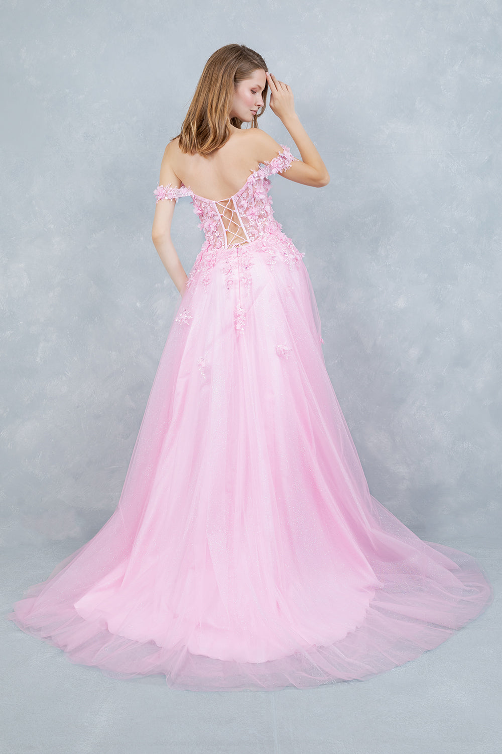 Off Shoulder A-line Gown by Cinderella Couture 8403J