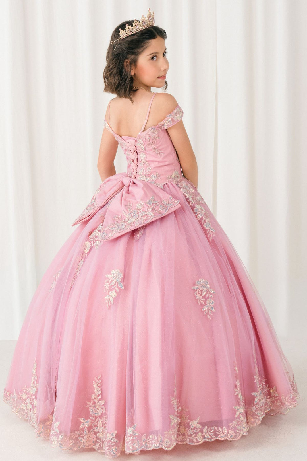 Girls Off Shoulder Gown by Cinderella Couture 8405