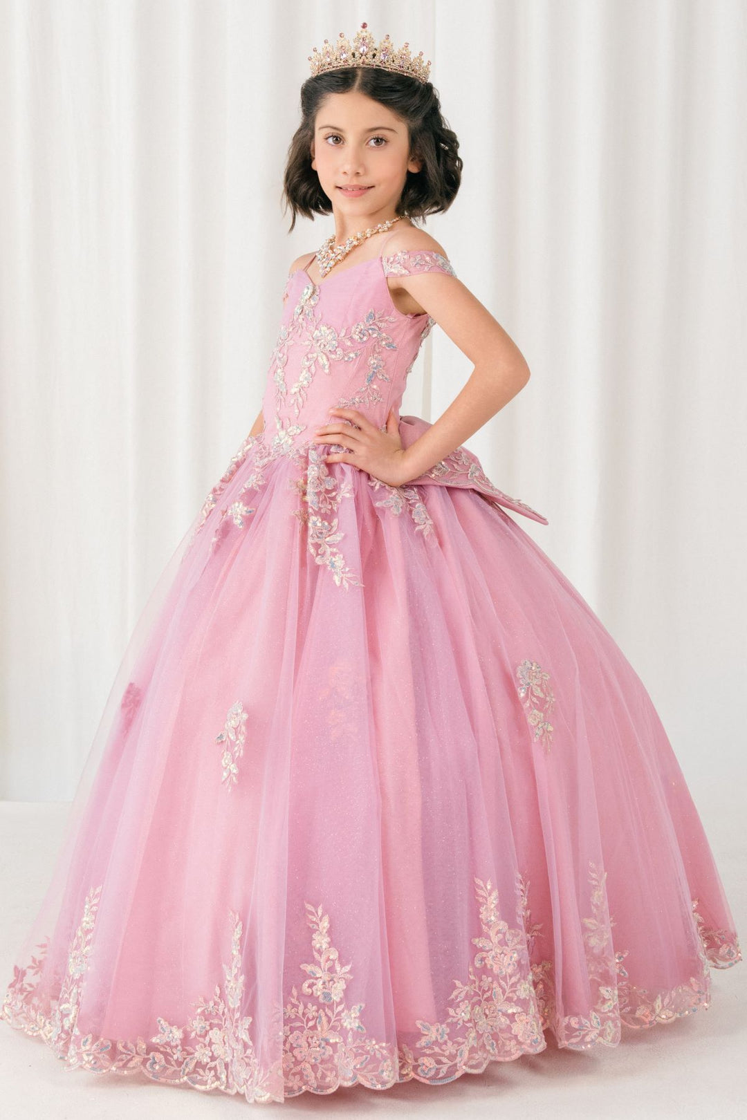 Girls Off Shoulder Gown by Cinderella Couture 8405
