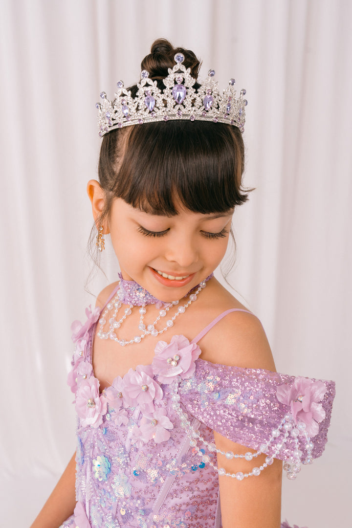 Girls 3D Floral Off Shoulder Gown by Cinderella Couture 8415