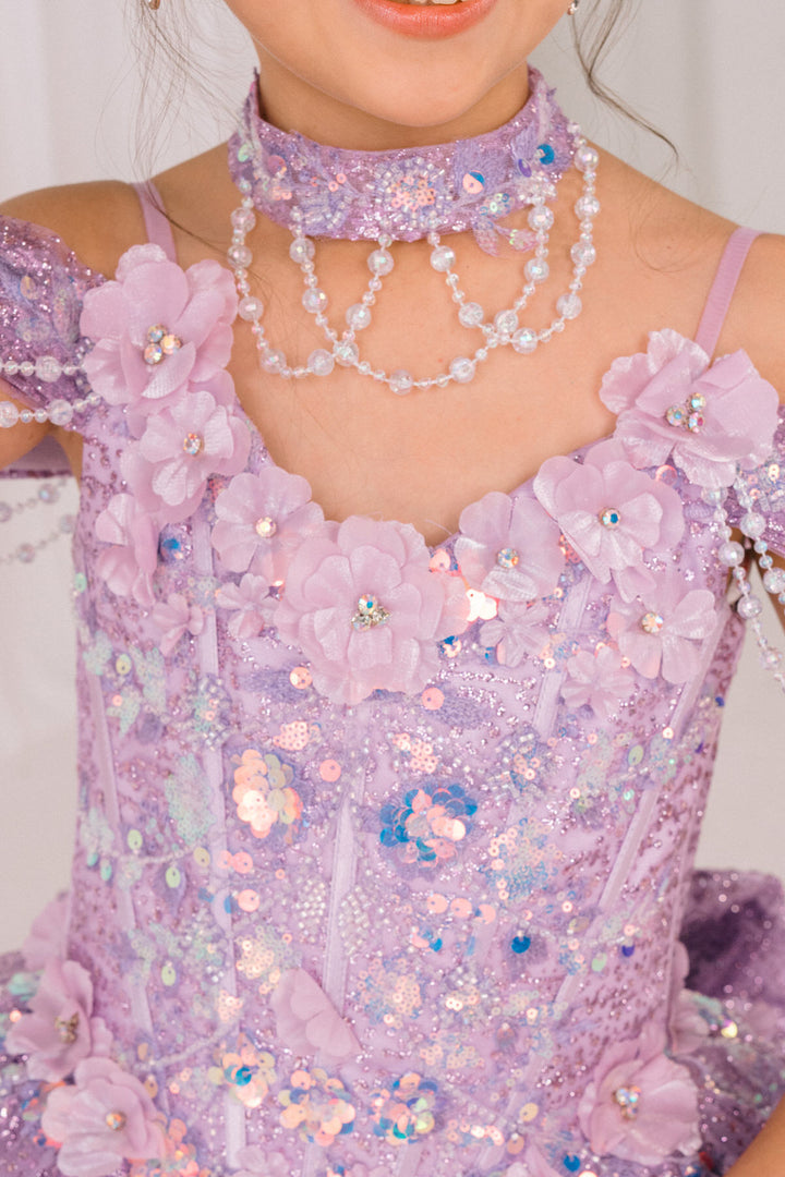Girls 3D Floral Off Shoulder Gown by Cinderella Couture 8415
