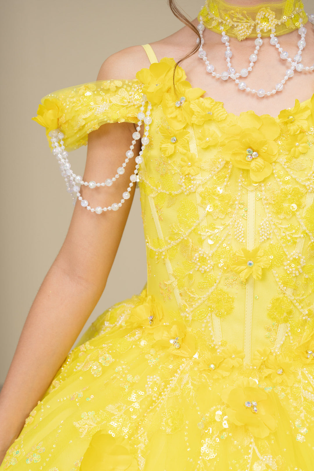 Girls 3D Floral Off Shoulder Gown by Cinderella Couture 8415