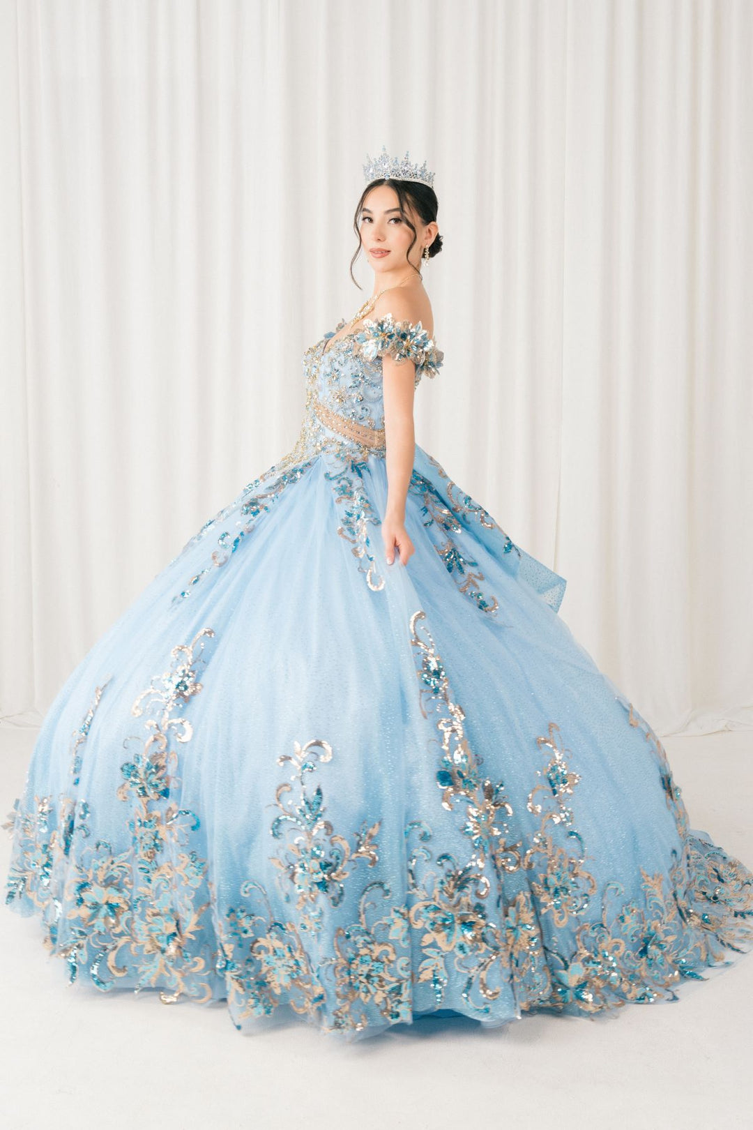 Off Shoulder Ball Gown by Cinderella Couture 8420JQ