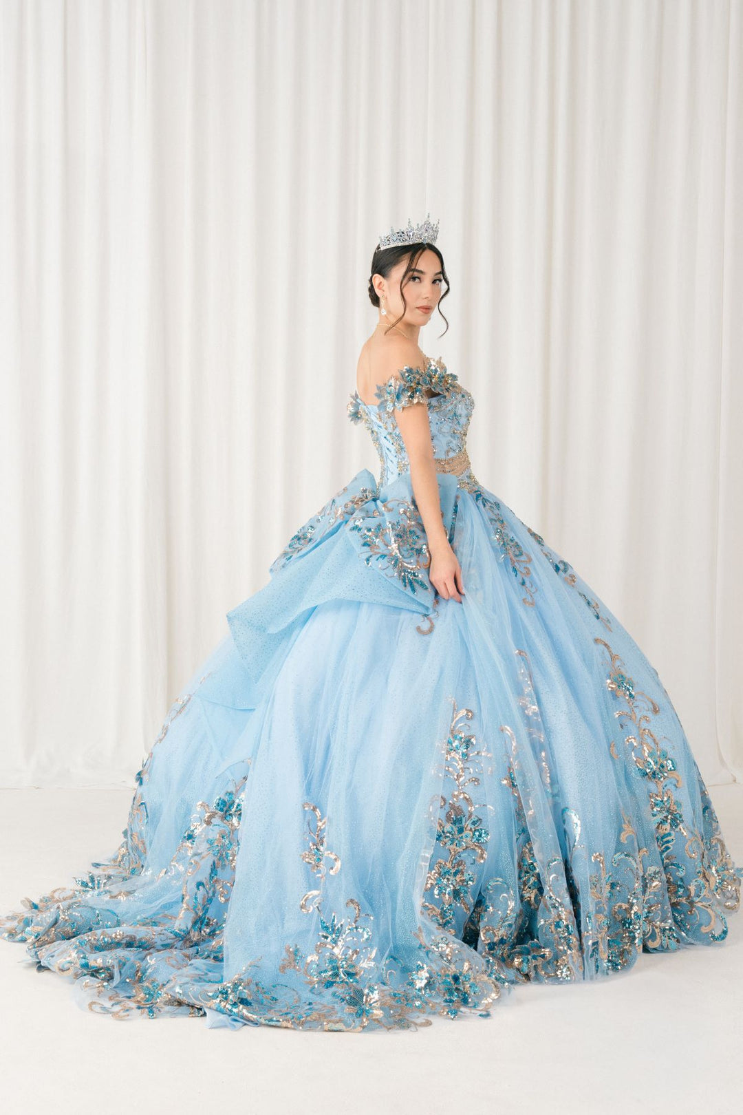 Off Shoulder Ball Gown by Cinderella Couture 8420JQ
