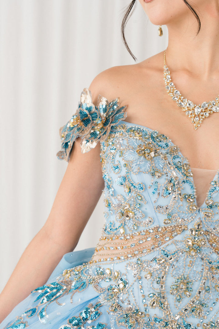 Off Shoulder Ball Gown by Cinderella Couture 8420JQ