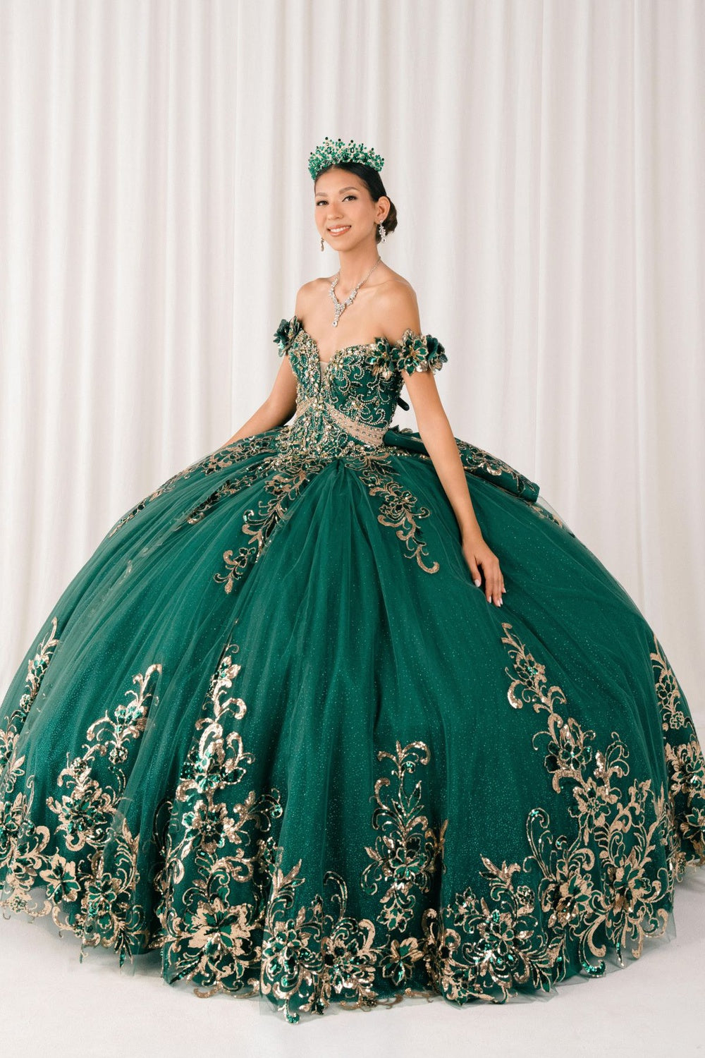 Off Shoulder Ball Gown by Cinderella Couture 8420JQ