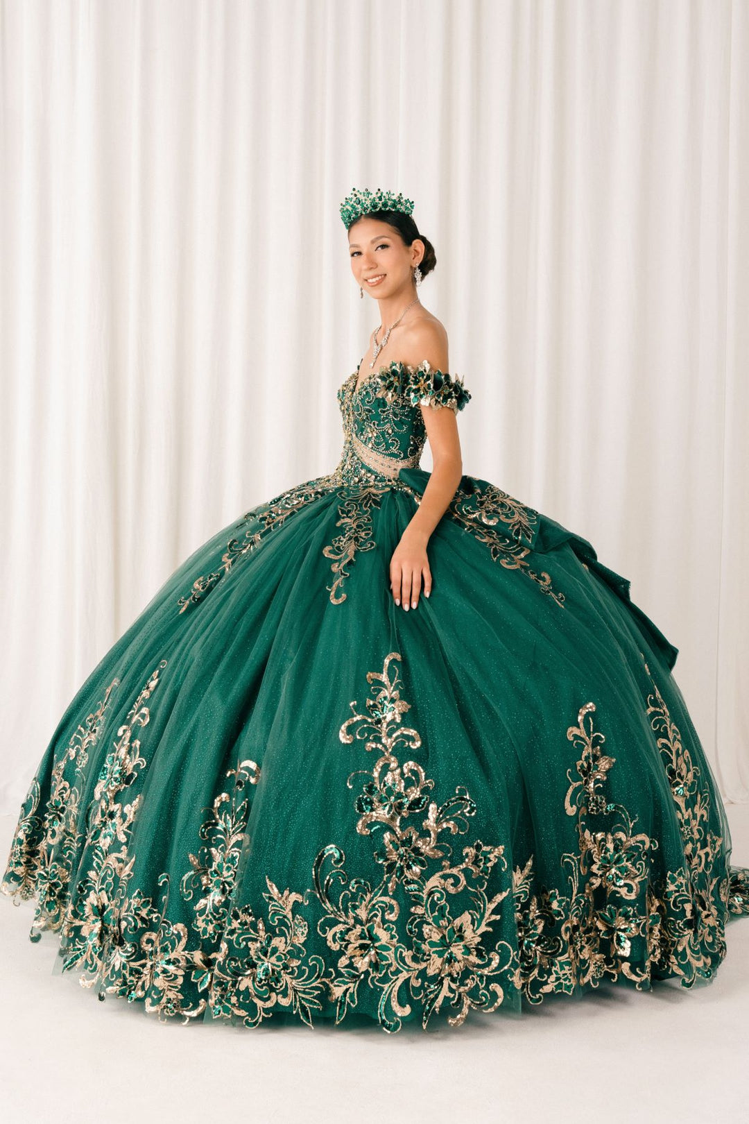 Off Shoulder Ball Gown by Cinderella Couture 8420JQ