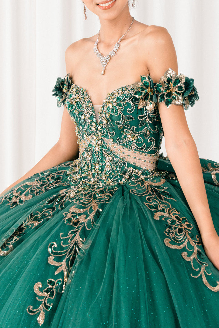 Off Shoulder Ball Gown by Cinderella Couture 8420JQ