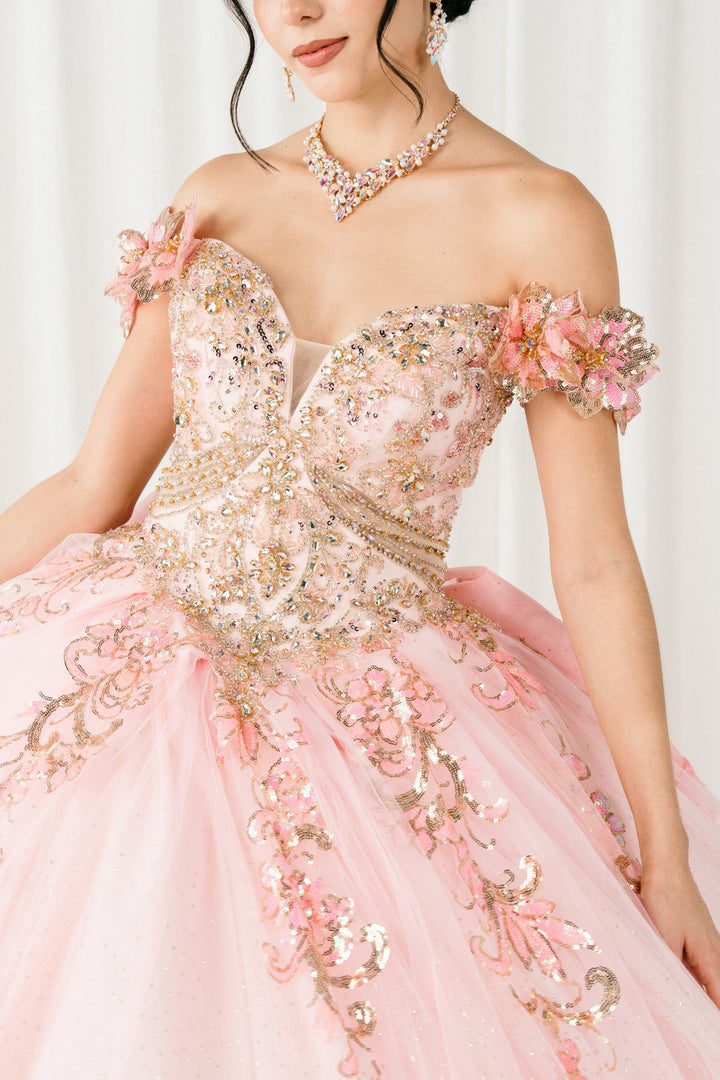 Off Shoulder Ball Gown by Cinderella Couture 8420JQ