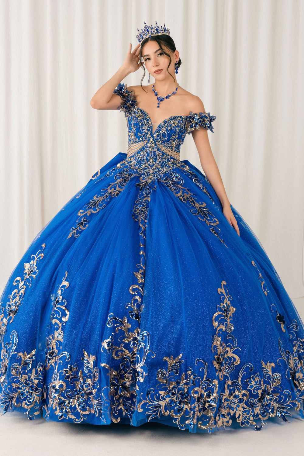 Off Shoulder Ball Gown by Cinderella Couture 8420JQ