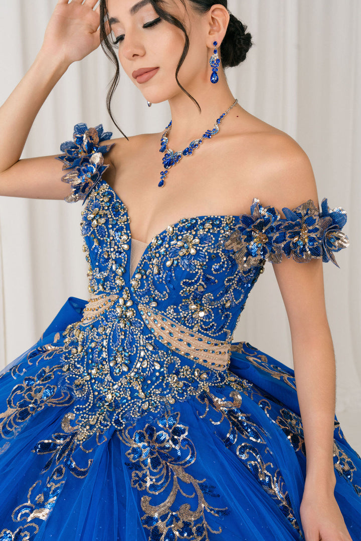 Off Shoulder Ball Gown by Cinderella Couture 8420JQ