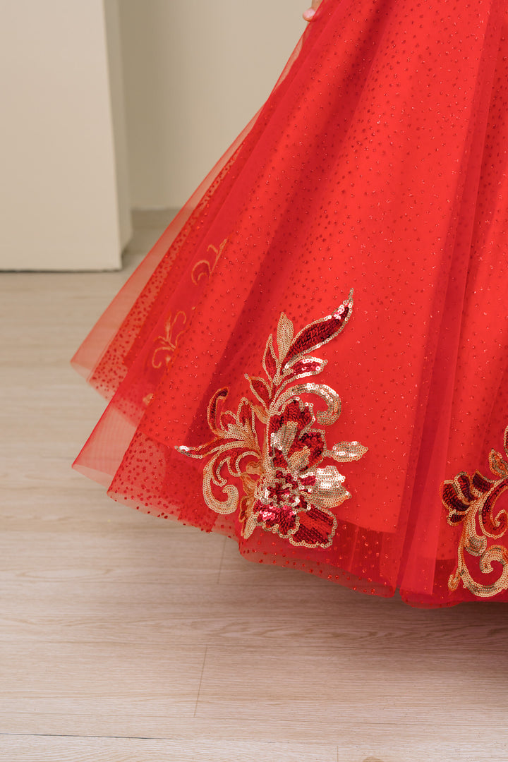 Girls Off Shoulder Gown by Cinderella Couture 8420