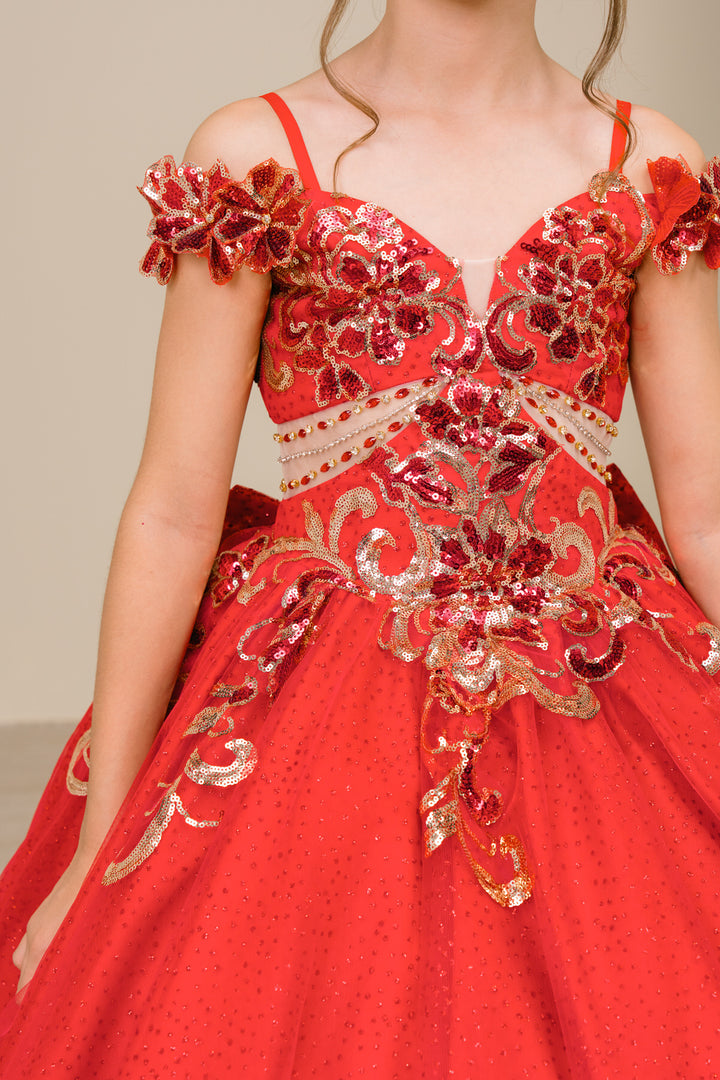 Girls Off Shoulder Gown by Cinderella Couture 8420