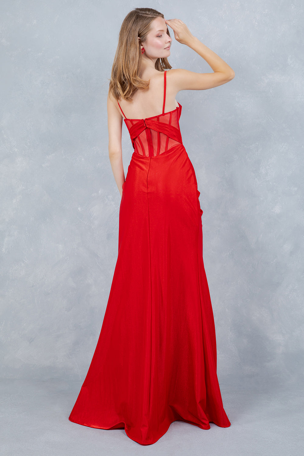 Mesh Sleeveless Slit Gown by Cinderella Couture 8448J