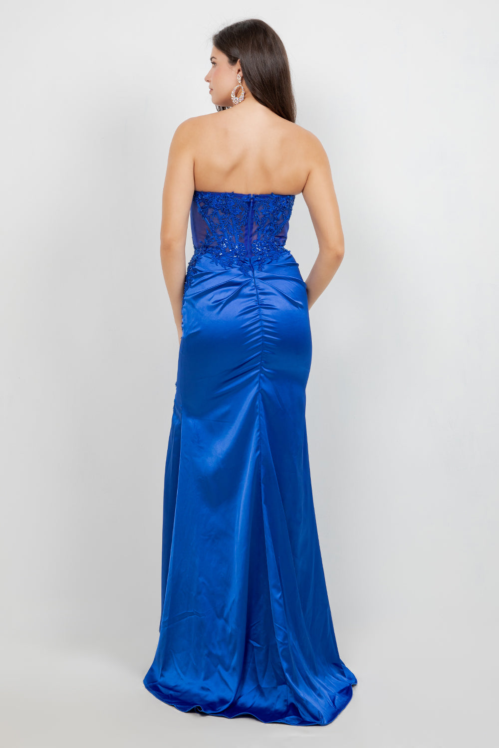 Applique Strapless Slit Gown by Cinderella Couture 8453J