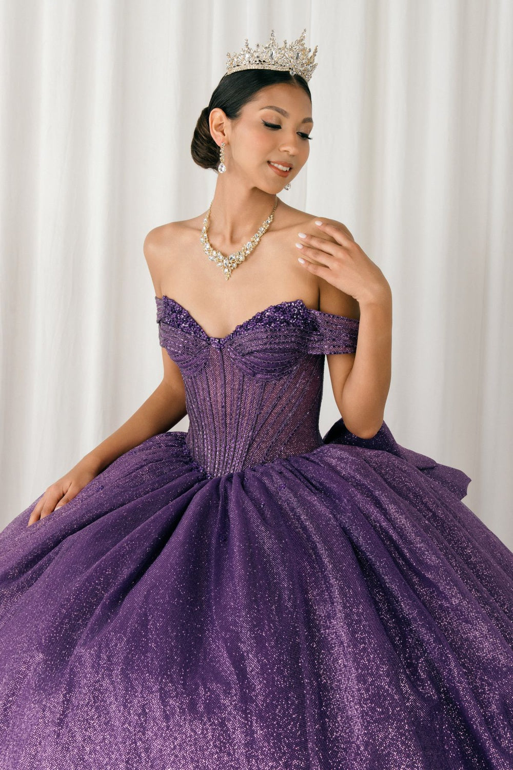 Off Shoulder Ball Gown by Cinderella Couture 8460JQ
