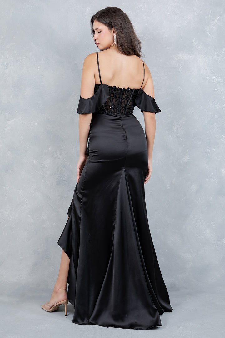 Off Shoulder Ruffled Gown by Cinderella Couture 8461J