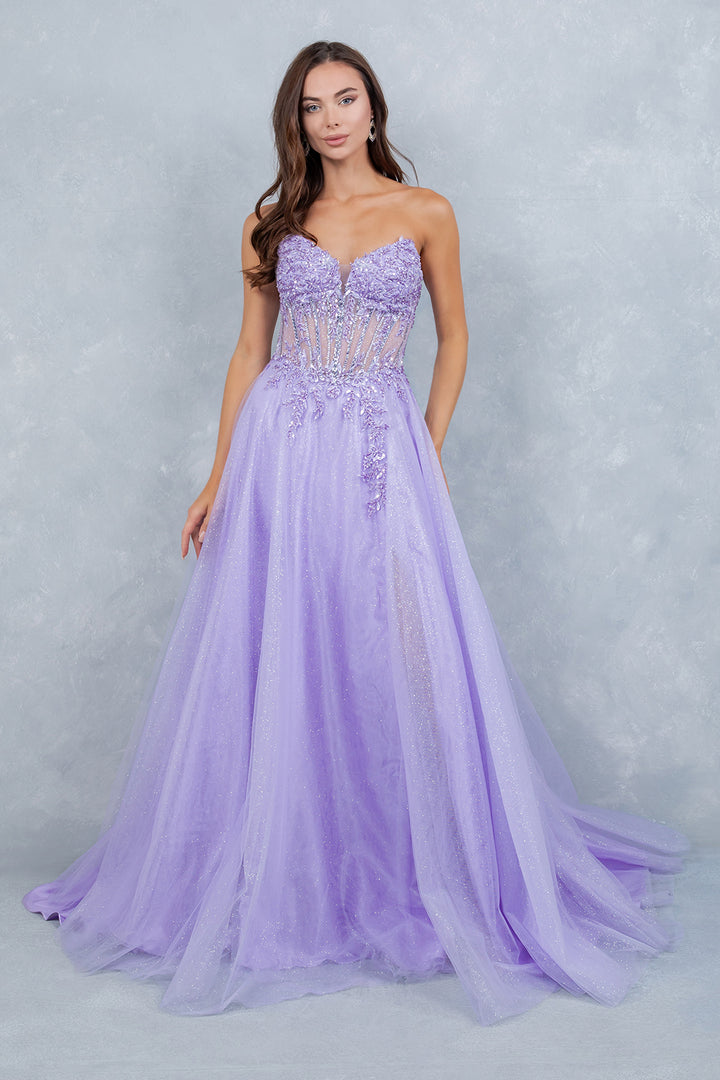 Strapless A-line Gown by Cinderella Couture 8476J