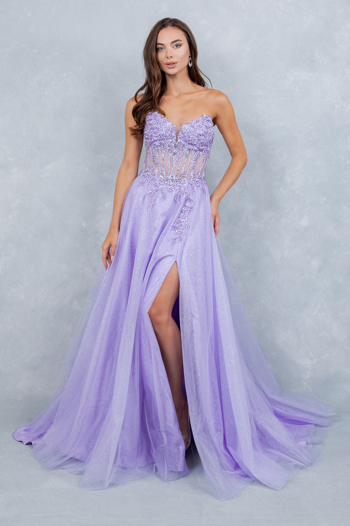 Strapless A-line Gown by Cinderella Couture 8476J