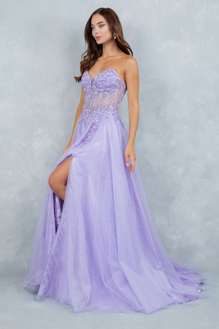 Strapless A-line Gown by Cinderella Couture 8476J