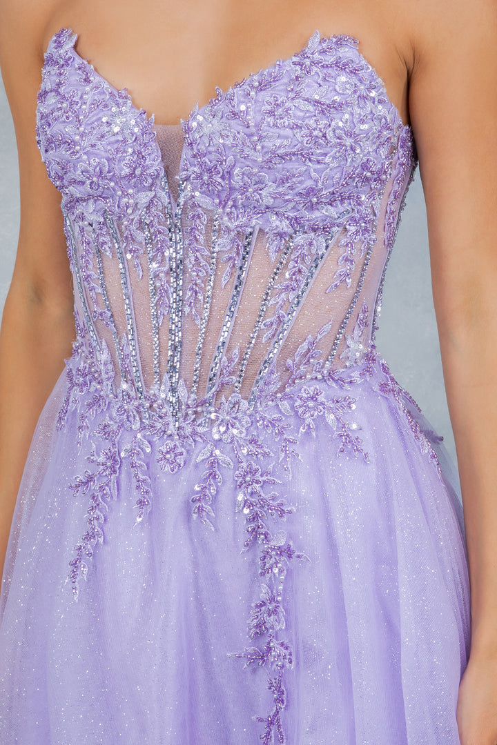 Strapless A-line Gown by Cinderella Couture 8476J