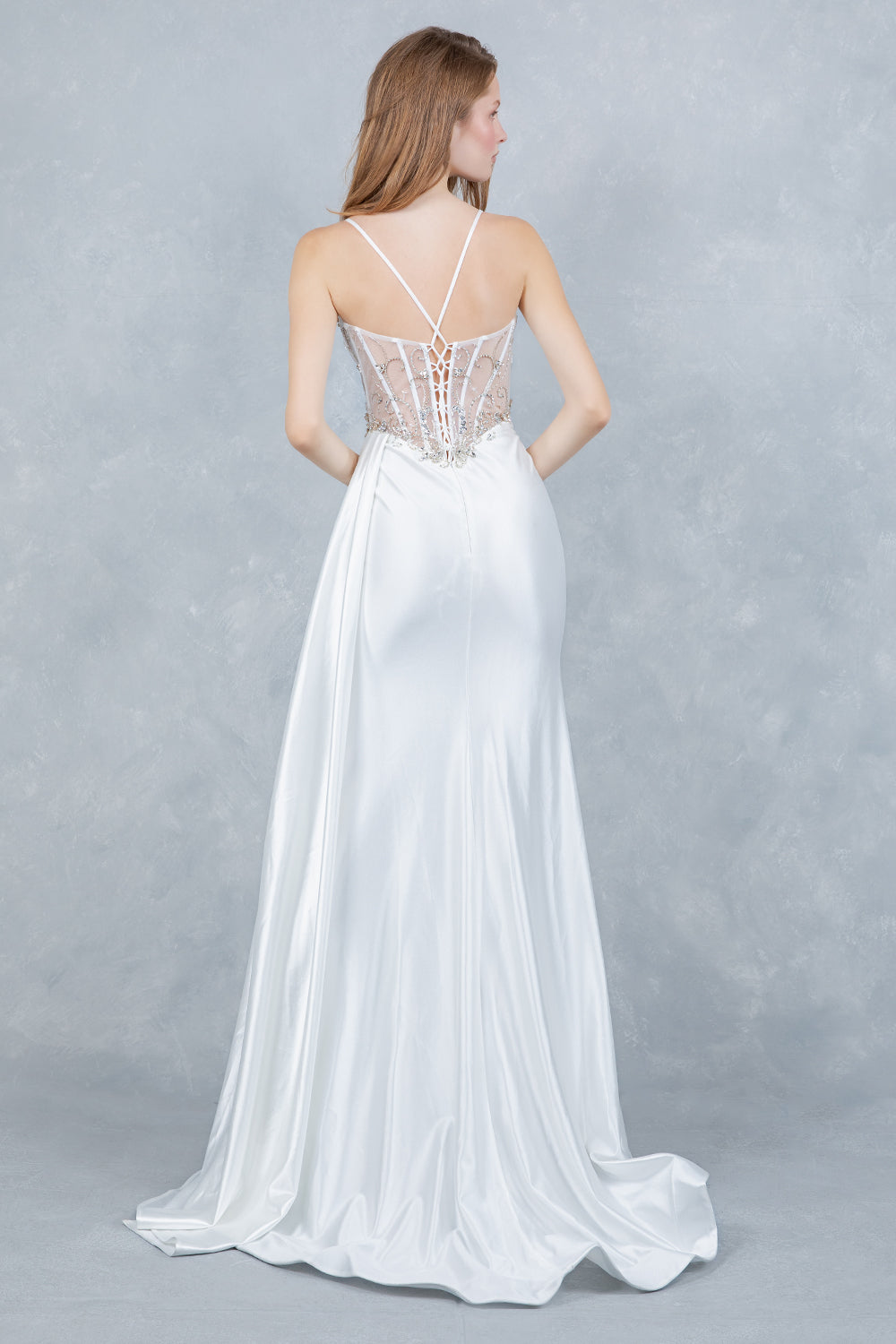 Satin Sleeveless Slit Gown by Cinderella Couture 8483J