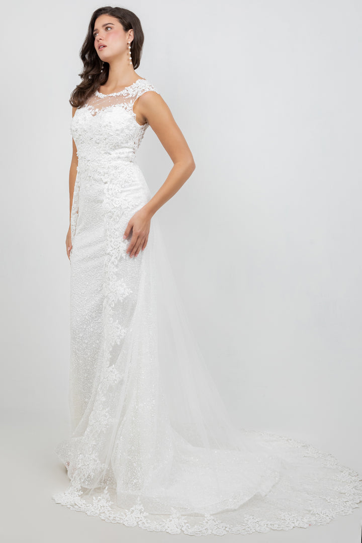 Lace Fitted Sleeveless Gown by Cinderella Couture 8506J