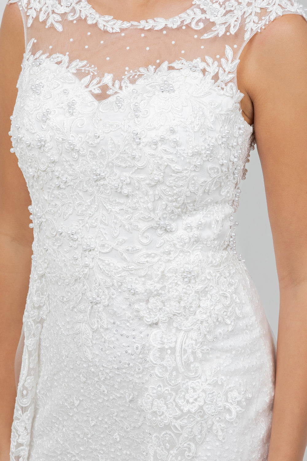 Lace Fitted Sleeveless Gown by Cinderella Couture 8506J