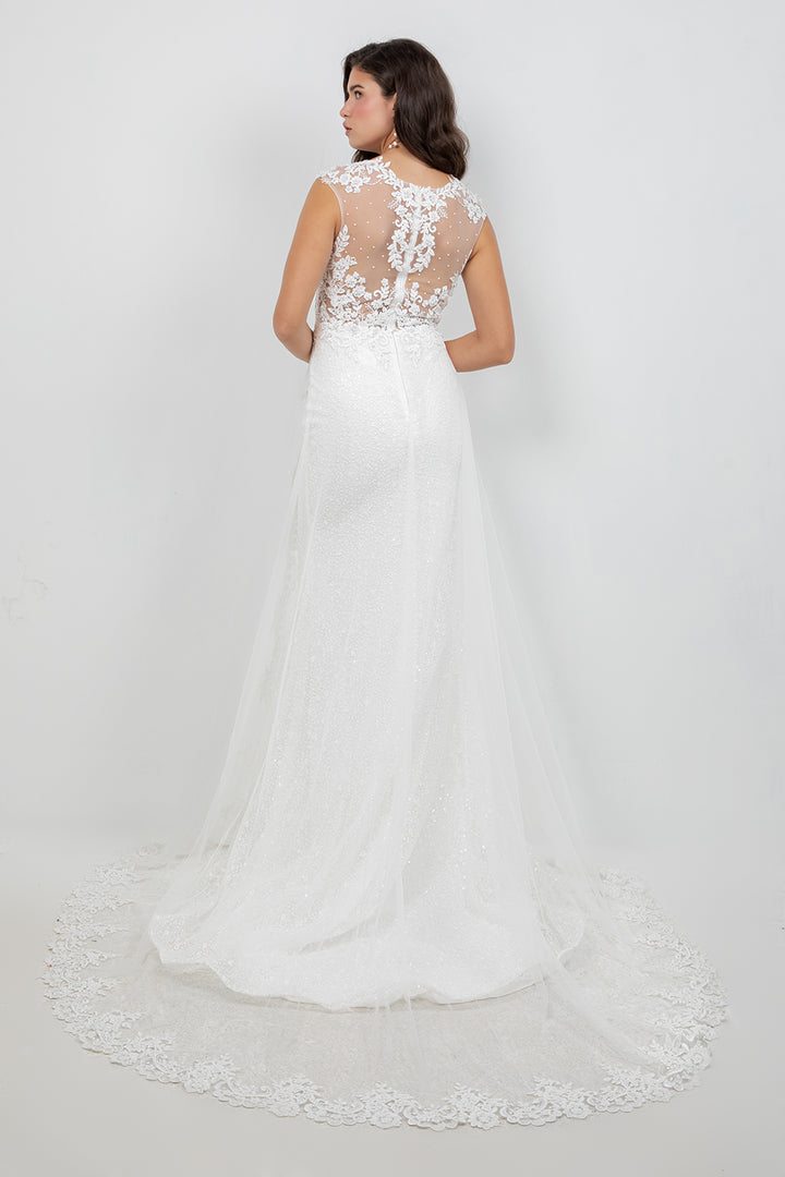 Lace Fitted Sleeveless Gown by Cinderella Couture 8506J