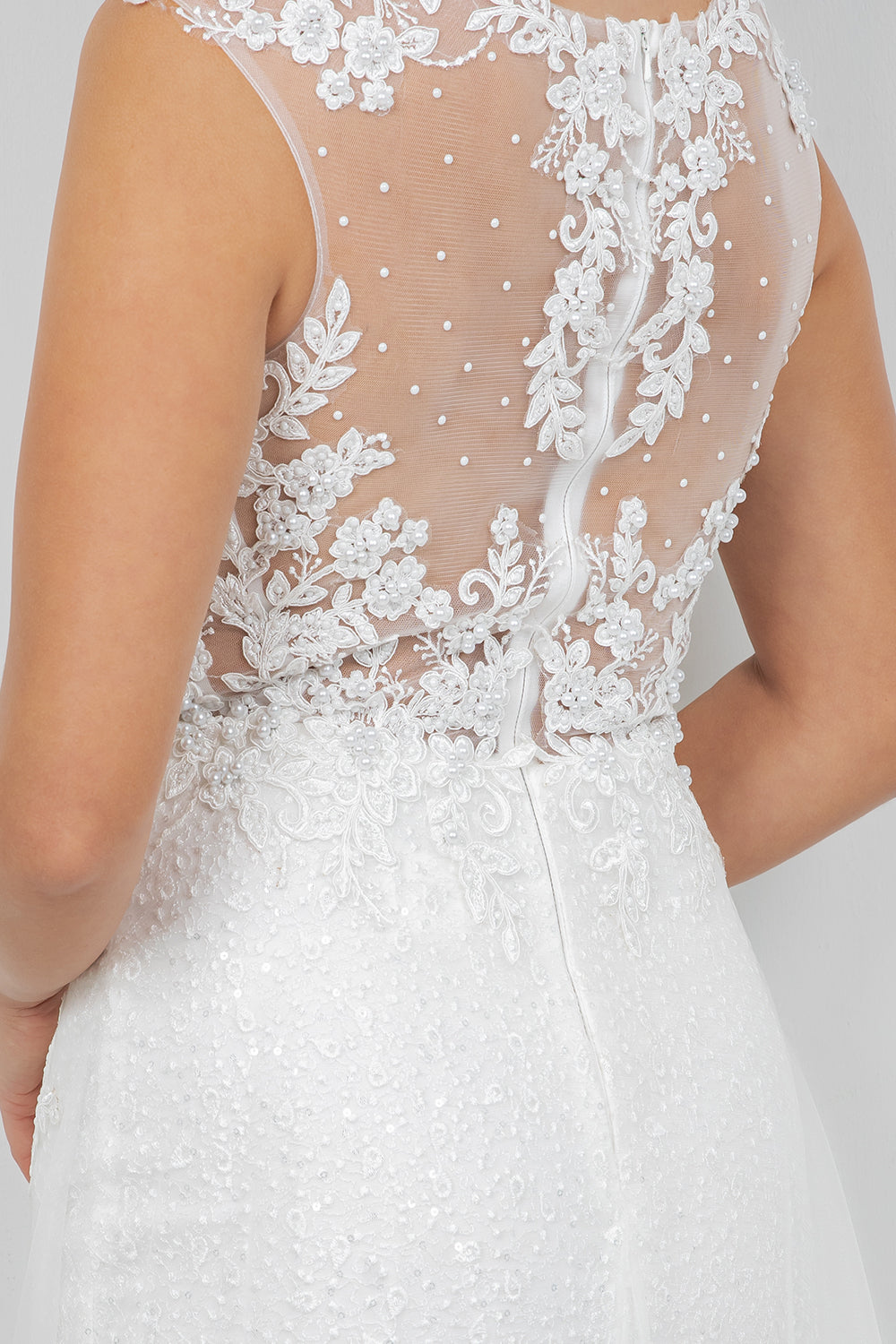 Lace Fitted Sleeveless Gown by Cinderella Couture 8506J