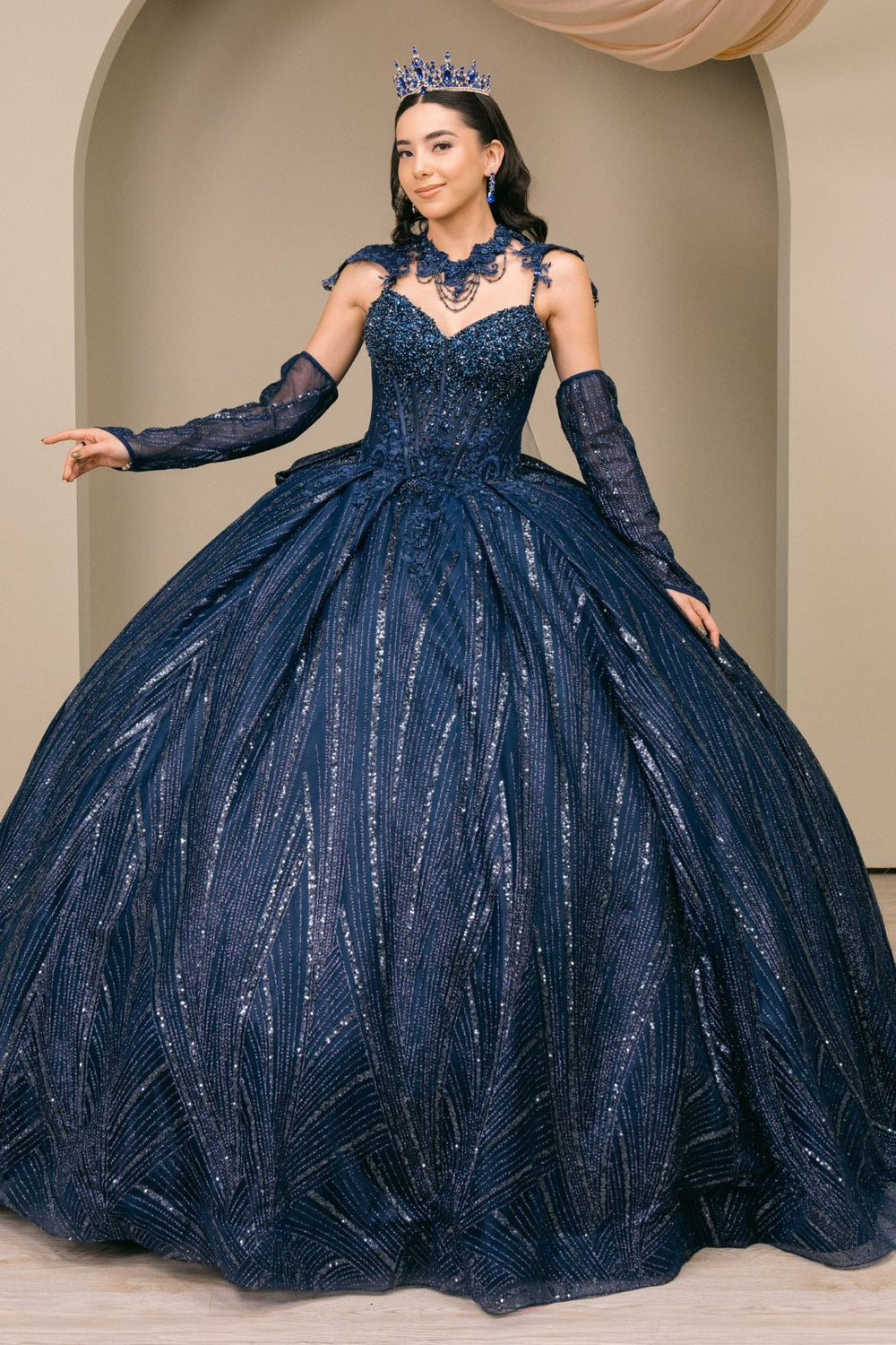 dark blue sweet 15 dresses Hot Navy Blue Quinceanera Dresses For 15 Party Lace Applique Tulle Prom Dress Custom Color / US8