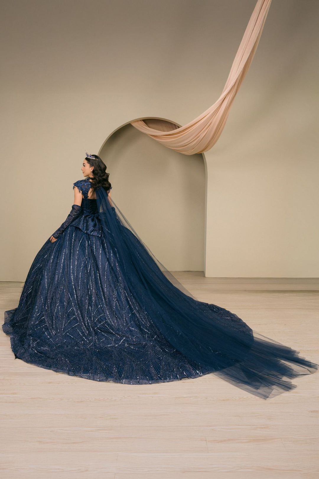 Sleeveless Cape Ball Gown by Cinderella Couture 8510JQ