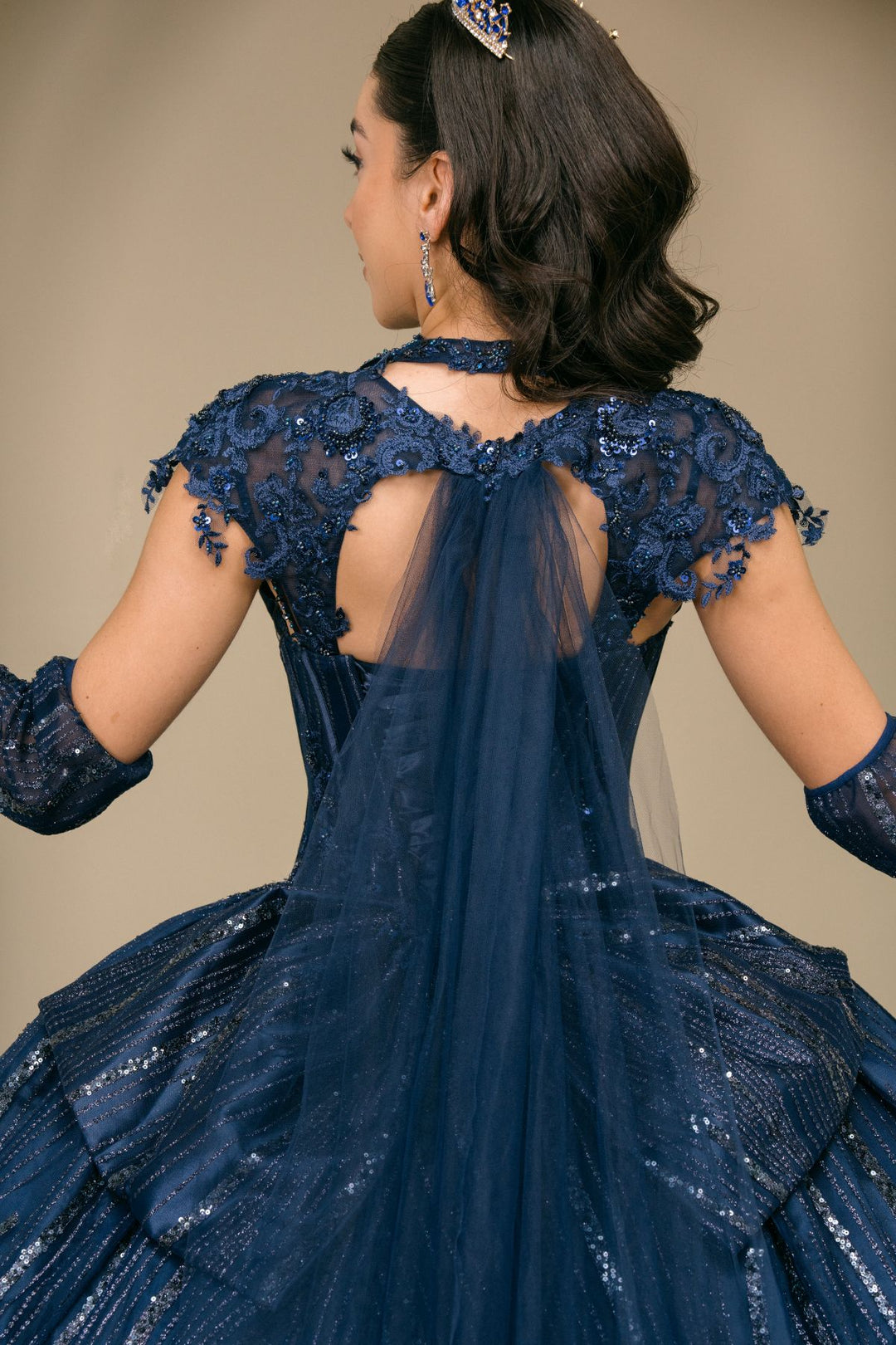 Sleeveless Cape Ball Gown by Cinderella Couture 8510JQ