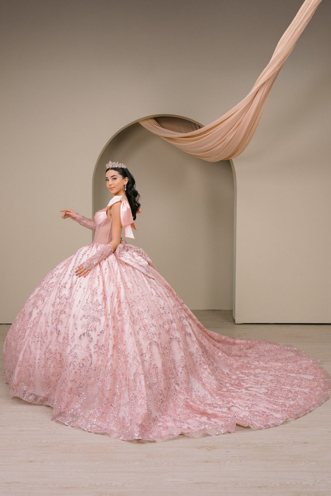 Sleeveless Bow Ball Gown by Cinderella Couture 8530JQ