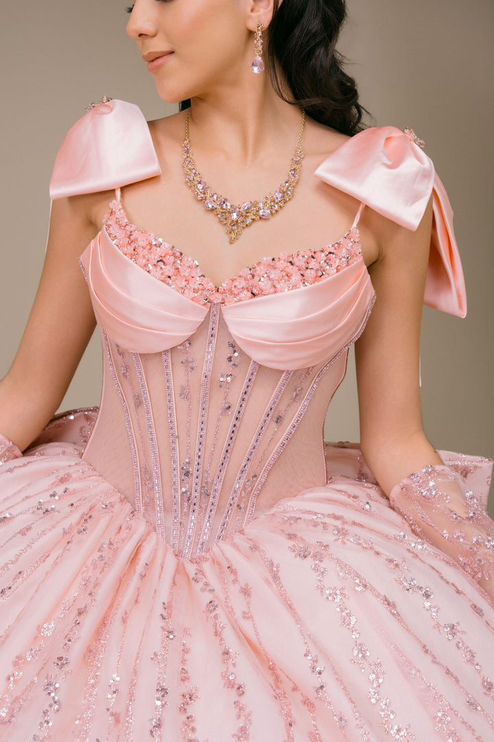 Sleeveless Bow Ball Gown by Cinderella Couture 8530JQ