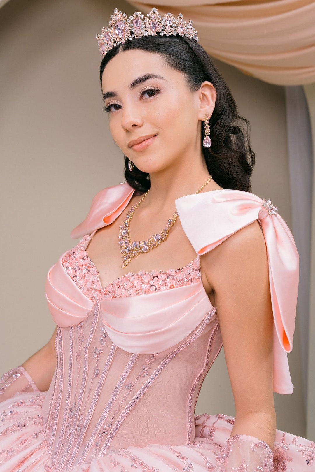 Sleeveless Bow Ball Gown by Cinderella Couture 8530JQ