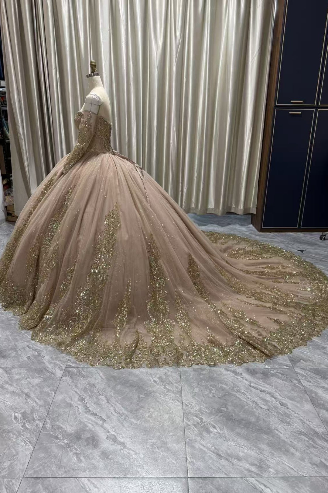 Long Sleeve Ball Gown by Cinderella Couture 8545JQ