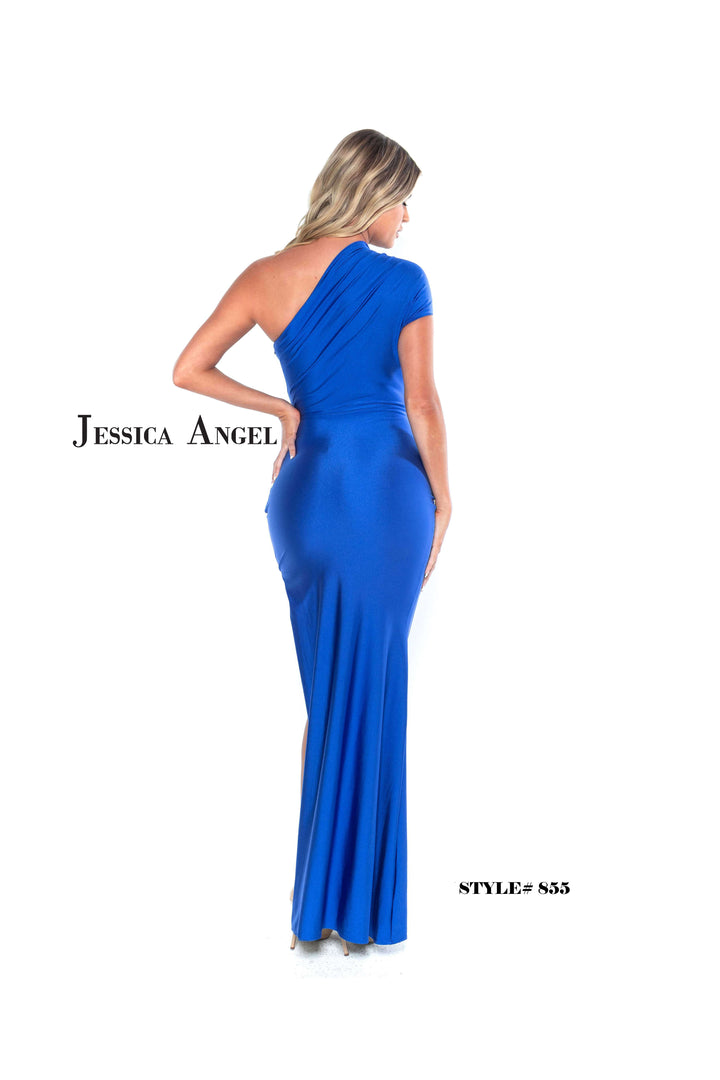 Jersey Fitted One Shoulder Gown by Jessica Angel 855