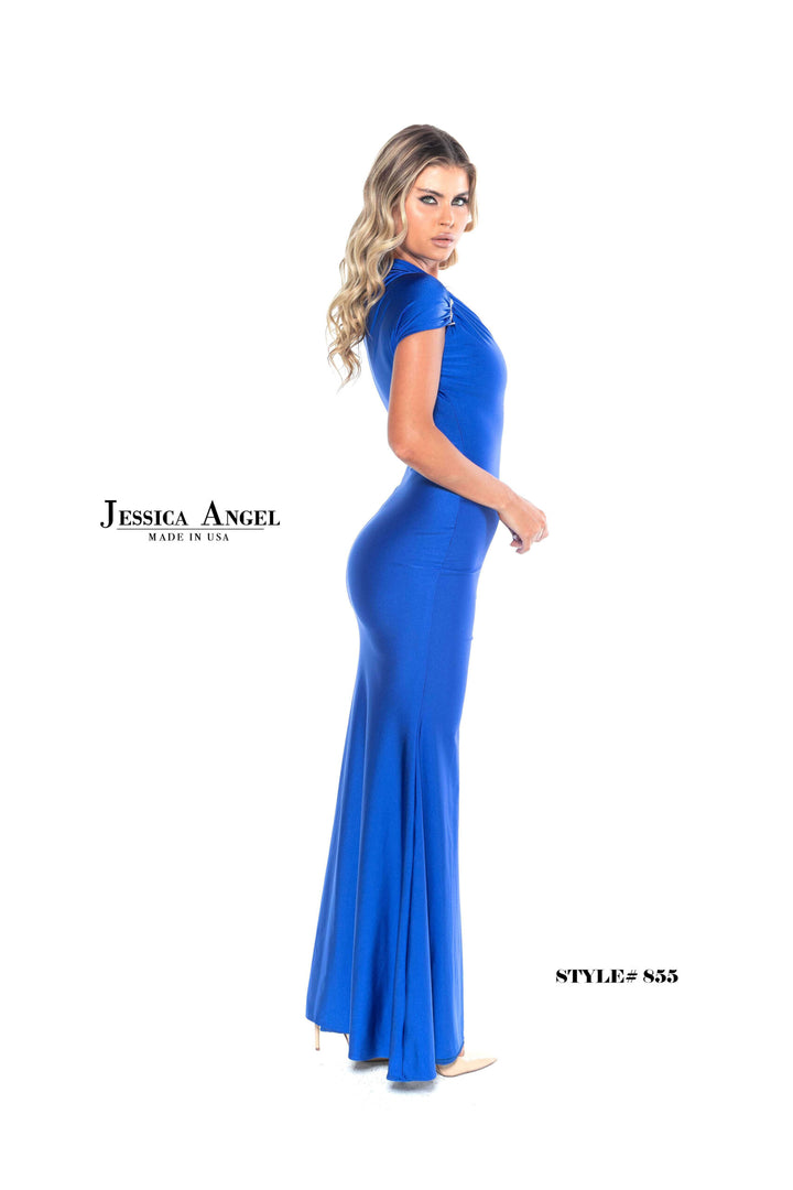 Jersey Fitted One Shoulder Gown by Jessica Angel 855