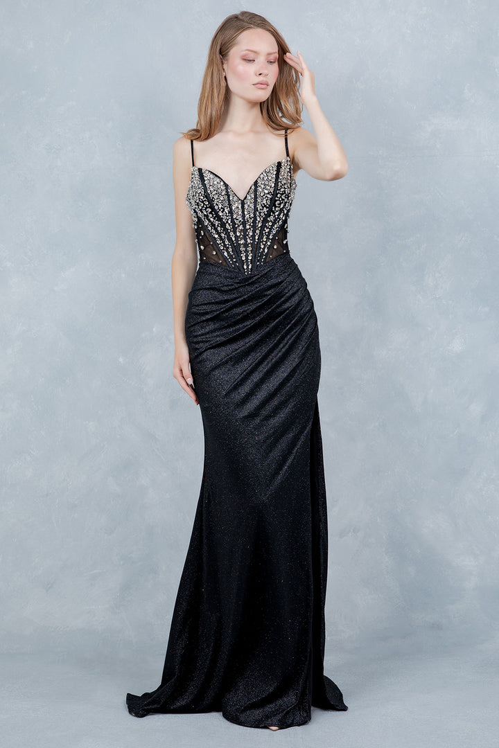 Glitter Sleeveless Gown by Cinderella Couture 8562J