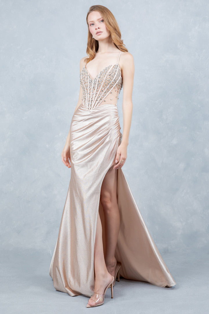 Glitter Sleeveless Gown by Cinderella Couture 8562J