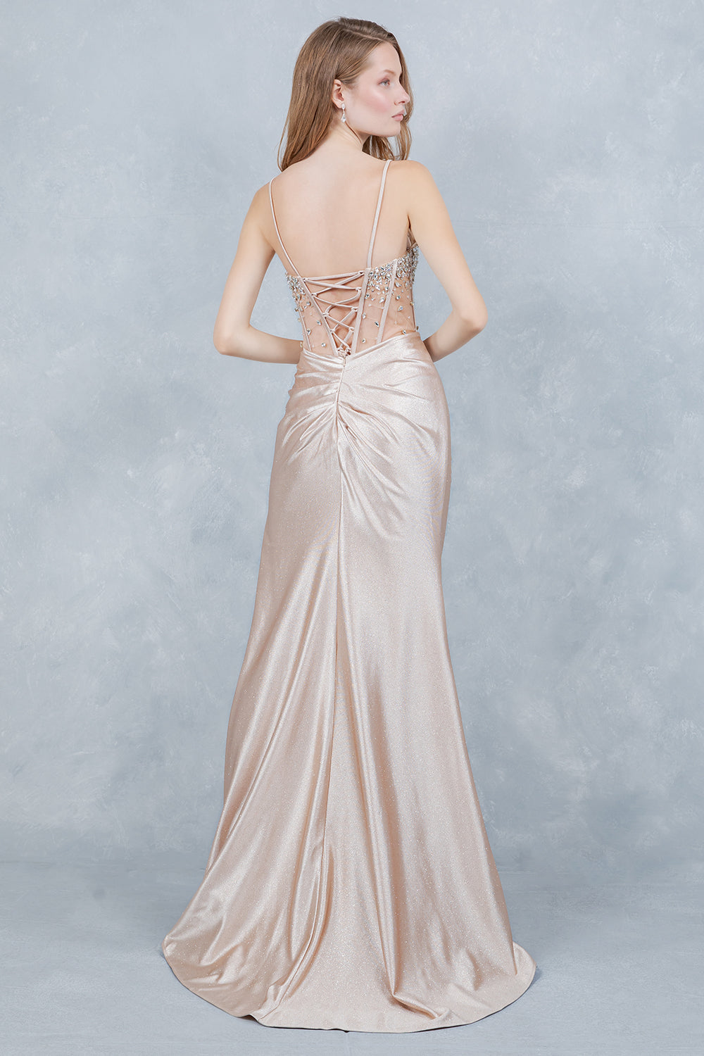 Glitter Sleeveless Gown by Cinderella Couture 8562J
